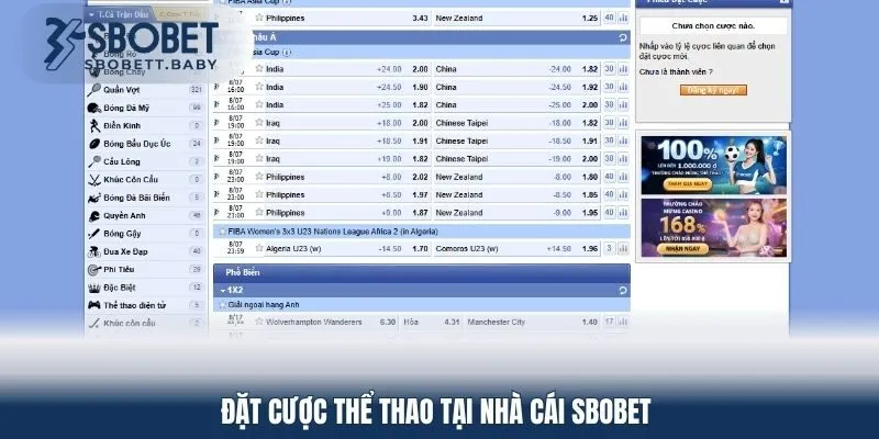 dat cuoc the thao tai nha cai sbobet