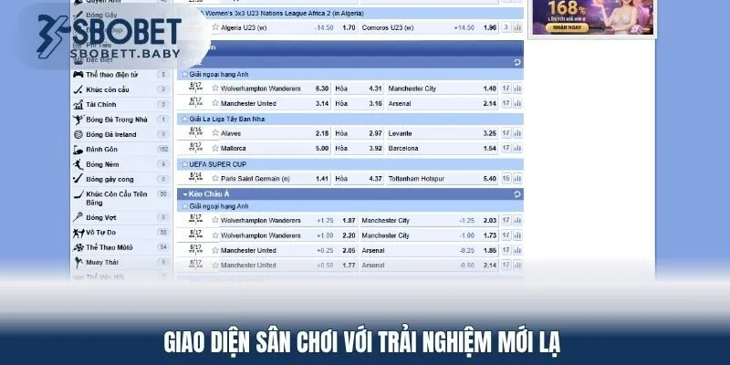 Giao diện sân chơi