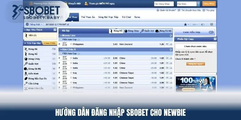 Hướng dẫn đăng nhập SBOBET cho newbie