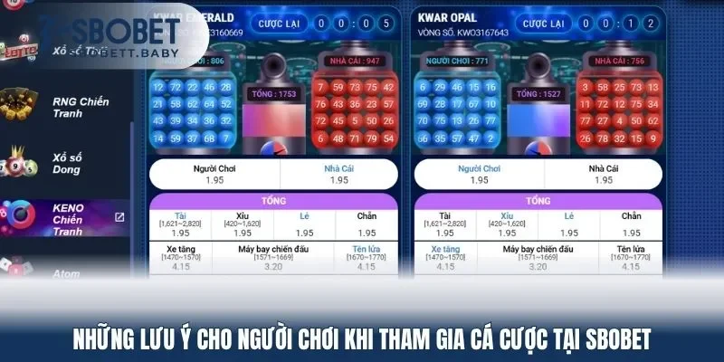 Những lưu ý cho người chơi khi tham gia cá cược tại SBOBET