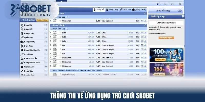 Thông tin về ứng dụng trò chơi SBOBET